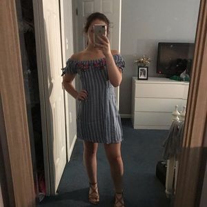 Pretty Floral and Striped Dress